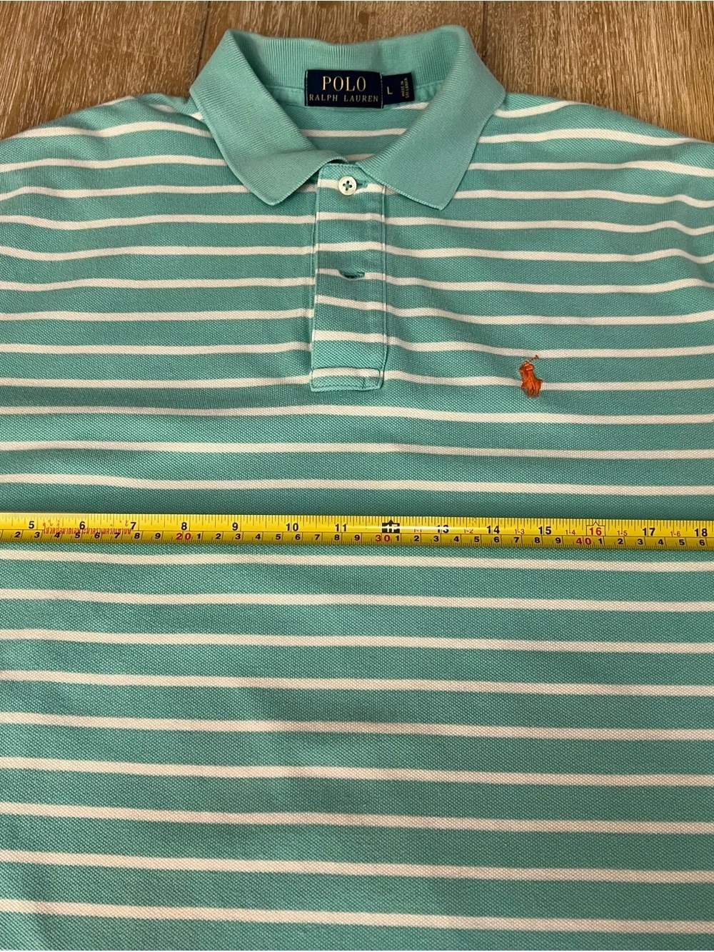 Ralph Lauren Mint & White Striped Polo Shirt